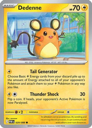 Dedenne (029/088) - ME03 Perfect Order Reverse Holofoil