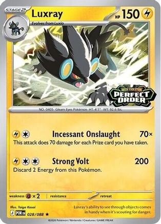 Luxray (Perfect Order Stamped) (028/null) - Miscellaneous Cards & Products Holofoil