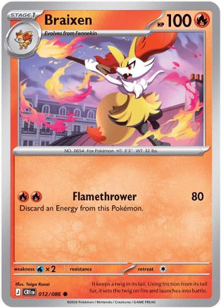 Braixen (012/null) - ME04 Chaos Rising Reverse Holofoil