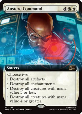 Austere Command (Extended Art) (MSC-294) - Commander: Marvel Super Heroes