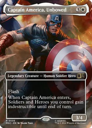 Captain America, Unbowed (Borderless) (MSC-505) - Commander: Marvel Super Heroes Foil