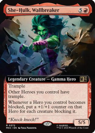 She-Hulk, Wallbreaker (Extended Art) (MSC-372) - Commander: Marvel Super Heroes