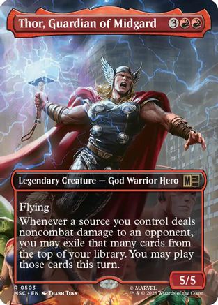 Thor, Guardian of Midgard (Borderless) (MSC-503) - Commander: Marvel Super Heroes Foil