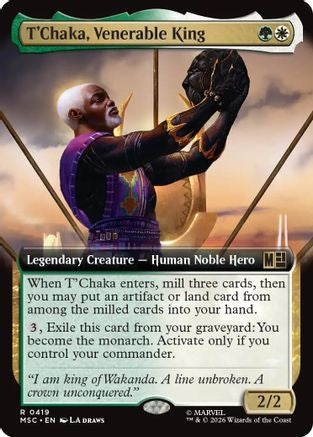 T'Chaka, Venerable King (Extended Art) (MSC-419) - Commander: Marvel Super Heroes