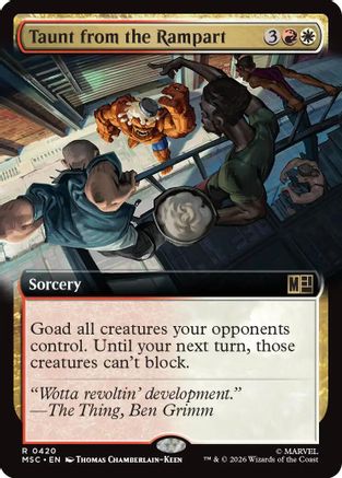 Taunt from the Rampart (Extended Art) (MSC-420) - Commander: Marvel Super Heroes Foil