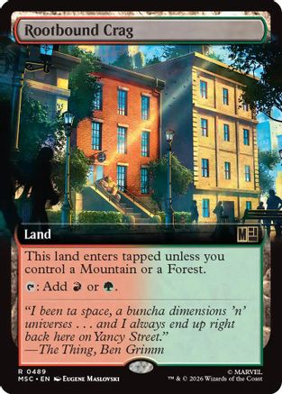 Rootbound Crag (Extended Art) (MSC-489) - Commander: Marvel Super Heroes Foil