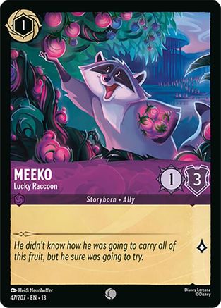 Meeko - Lucky Raccoon (47/204) - Attack of the Vine Cold Foil