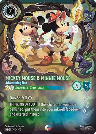 Mickey Mouse & Minnie Mouse - Adventuring Duo (Enchanted) (238/204) - Attack of the Vine Holofoil