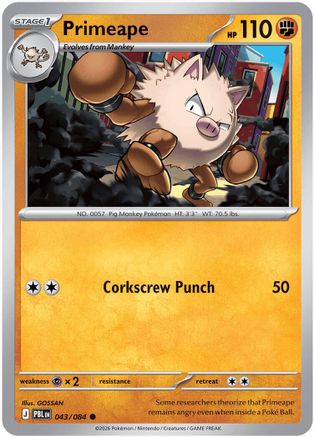 Primeape (043/null) - ME05 Pitch Black Reverse Holofoil