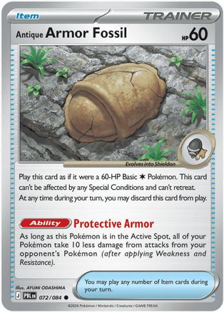 Antique Armor Fossil (072/null) - ME05 Pitch Black Reverse Holofoil