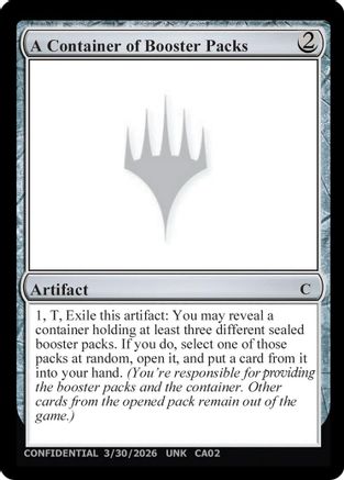A Container of Booster Packs (UNK-) - Un-Known Event Playtest Cards