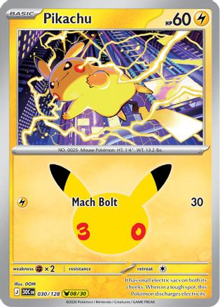 Pikachu (030/128) - ME 30th Celebration Holofoil