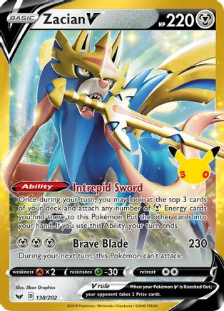 Zacian V (138/null) - ME 30th Celebration Classic Collection Holofoil