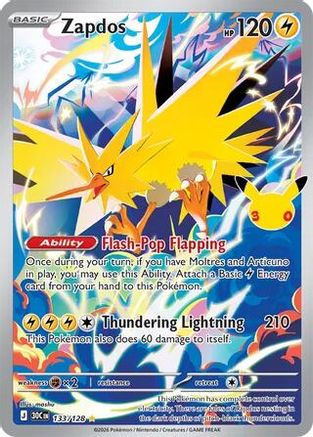 Zapdos (133/128) - ME 30th Celebration Holofoil