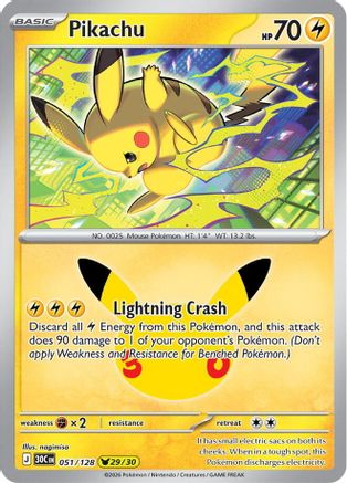 Pikachu (051/128) - ME 30th Celebration Holofoil