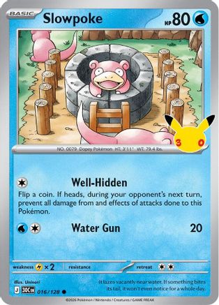 Slowpoke (016/null) - ME 30th Celebration Holofoil
