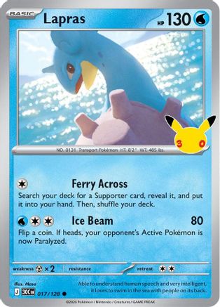 Lapras (017/128) - ME 30th Celebration Holofoil