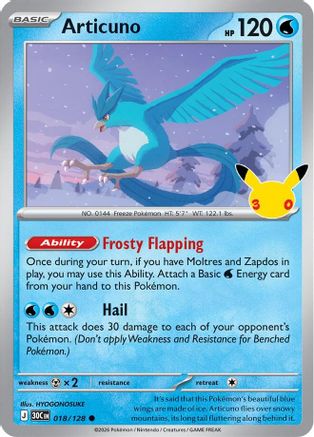 Articuno (018/128) - ME 30th Celebration Holofoil