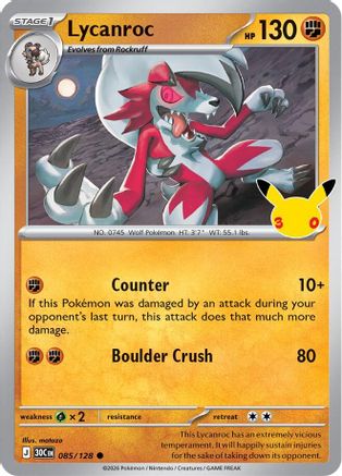 Lycanroc (085/128) - ME 30th Celebration Holofoil