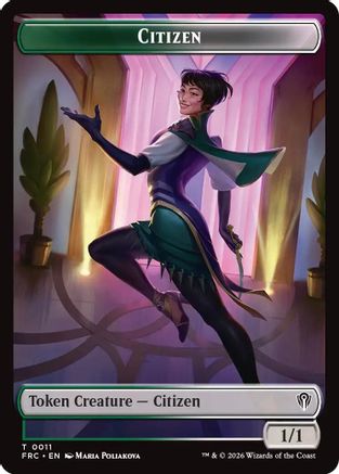 Citizen // Phyrexian Mite Double-Sided Token (FRC-11 // 16) - Commander: Reality Fracture Foil