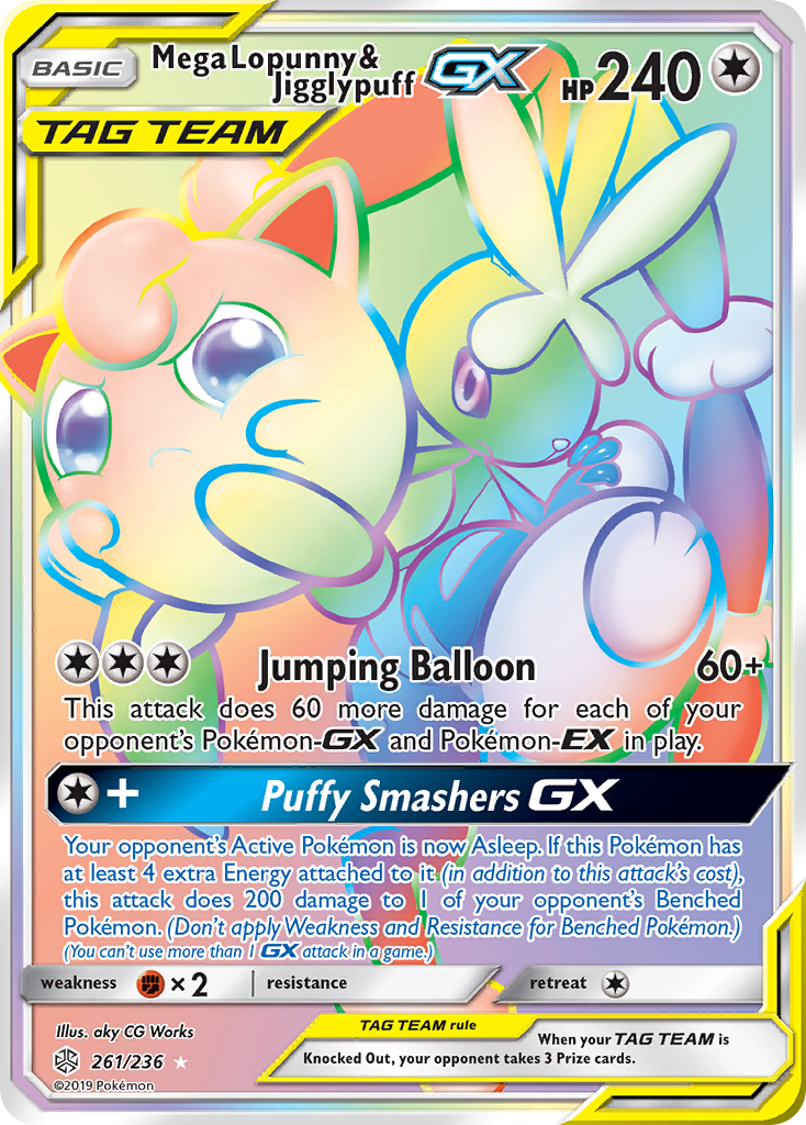 Mega Lopunny & Jigglypuff GX (261/236) [Sun & Moon: Cosmic Eclipse]