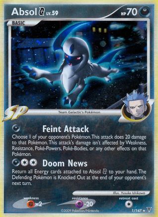 Absol G 001/147 - Holo Rare - Holofoil
