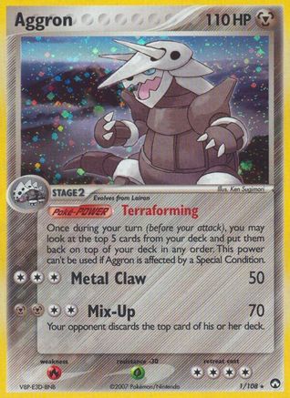 Aggron 001/108 - Holo Rare - Holofoil