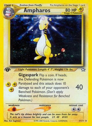 Ampharos 001/111/111 - Holo Rare - Unlimited Holofoil