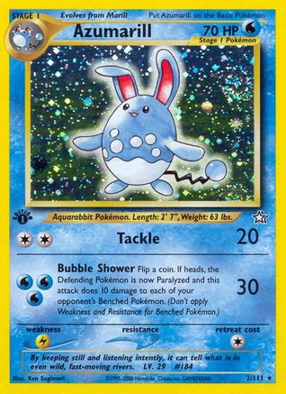 Azumarill 002/111/111 - Holo Rare - 1st Edition Holofoil