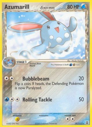 Azumarill (Delta Species) 019/113 - Rare - Reverse Holofoil