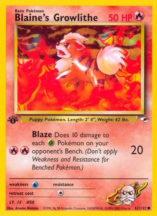 Blaine's Growlithe (62) 062/132/132 - Common - Unlimited