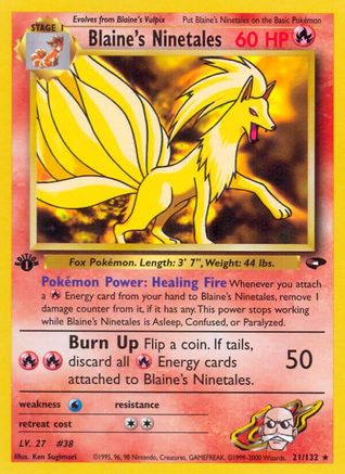 Blaine's Ninetales 021/132/132 - Rare - Unlimited