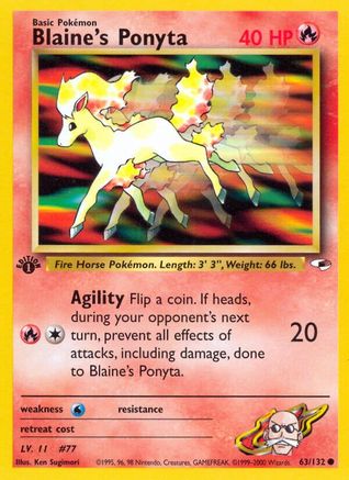 Blaine's Ponyta 063/132/132 - Common - 1st Edition