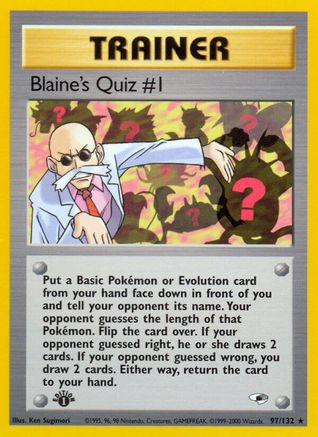 Blaine's Quiz #1 097/132/132 - Rare - 1st Edition