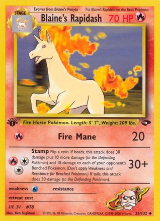 Blaine's Rapidash 033/132/132 - Uncommon - Unlimited