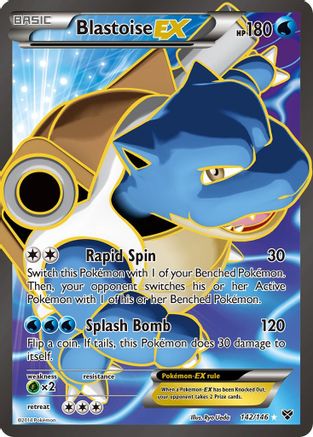 Blastoise EX (142 Full Art) 142/146 - Ultra Rare - Holofoil