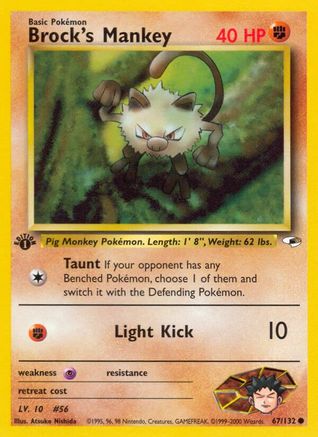 Brock's Mankey (67) 067/132/132 - Common - 1st Edition