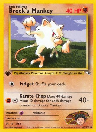 Brock's Mankey (68) 068/132/132 - Common - 1st Edition