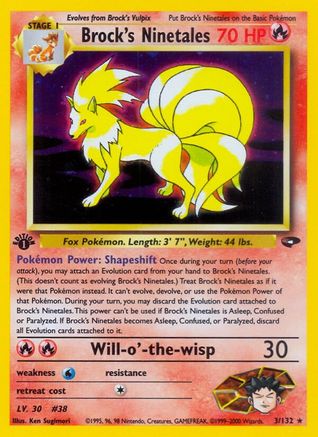 Brock's Ninetales 003/132/132 - Holo Rare - 1st Edition Holofoil