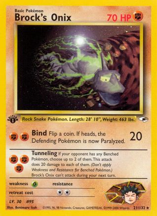 Brock's Onix (21) 021/132/132 - Rare - 1st Edition