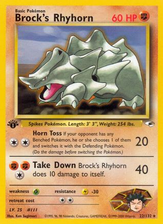 Brock's Rhyhorn (22) 022/132/132 - Rare - 1st Edition