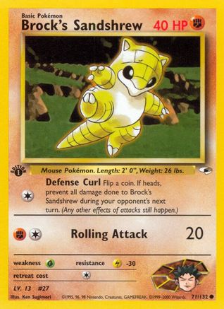 Brock's Sandshrew (71) 071/132/132 - Common - 1st Edition