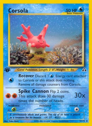 Corsola 037/75/75 - Uncommon - 1st Edition