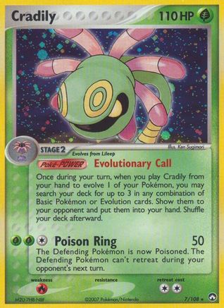 Cradily 007/108 - Holo Rare - Reverse Holofoil