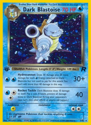 Dark Blastoise (3) 003/82/82 - Holo Rare - Holofoil