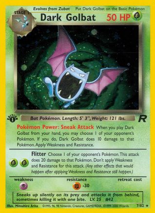 Dark Golbat (7) 007/82/82 - Holo Rare - Unlimited Holofoil