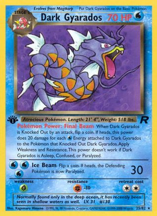 Dark Gyarados (25) 025/82/82 - Rare - 1st Edition