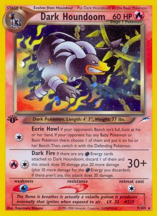 Dark Houndoom 007/105 - Holo Rare - Unlimited Holofoil