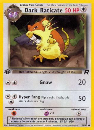 Dark Raticate 051/82/82 - Common - 1st Edition