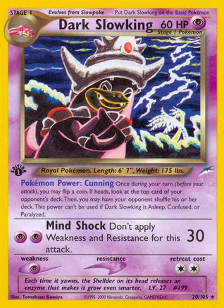 Dark Slowking 020/105/105 - Rare - 1st Edition